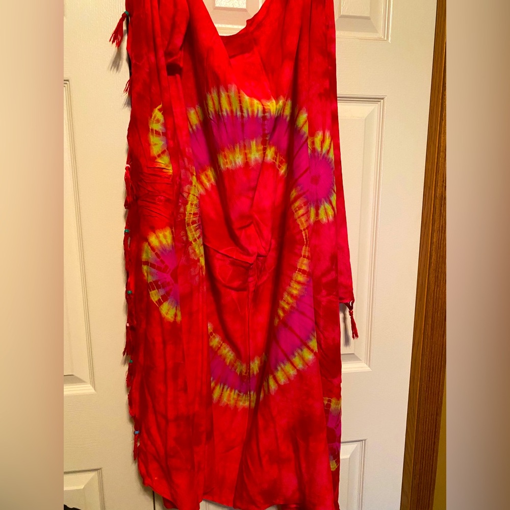 Vibrant Tie-Dye Swim Sarong